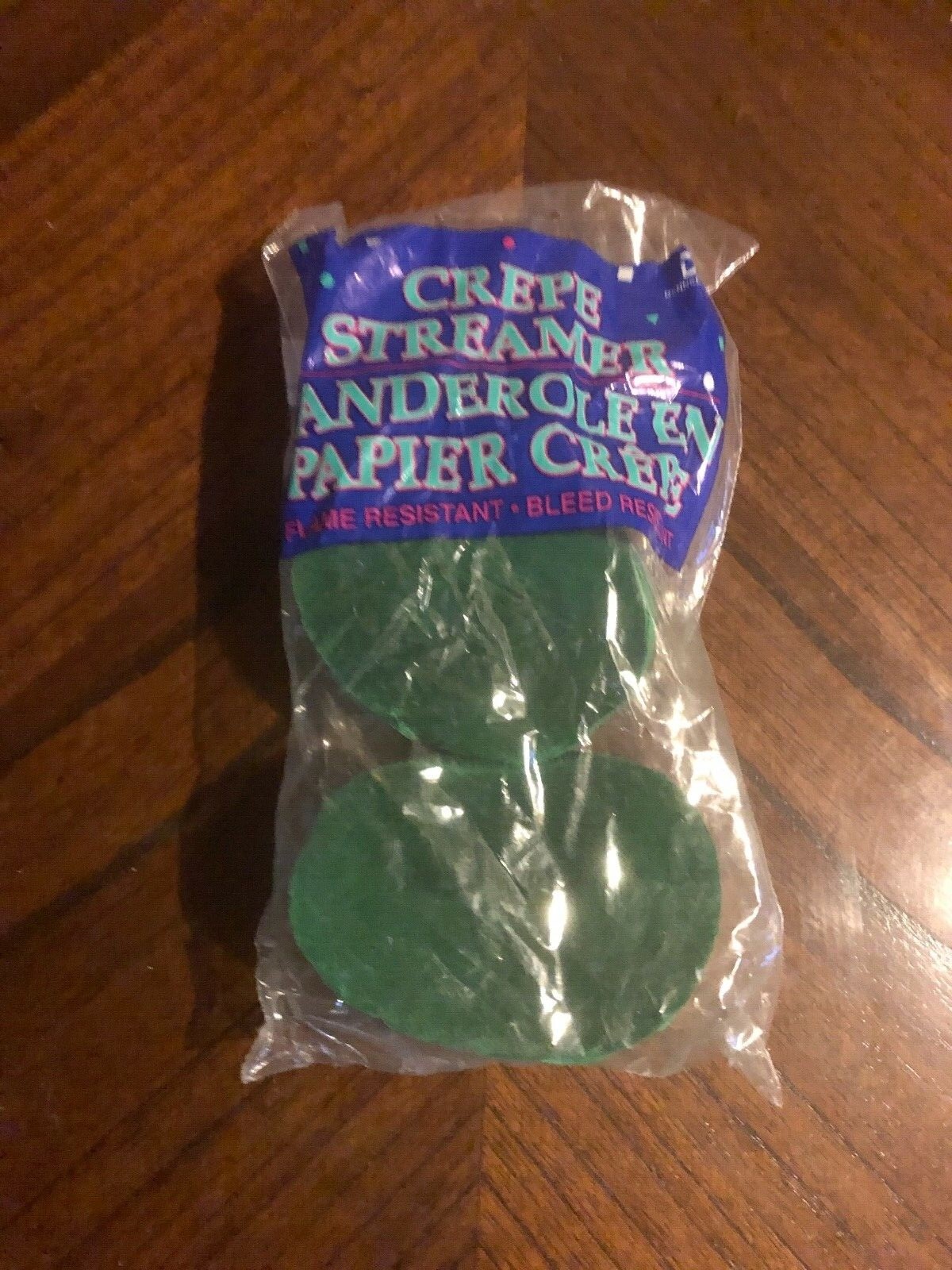 DENNECREPE Green Crepe Paper Streamers ~ 2 Rolls @ 72.5′ Each – Made in USA NIP