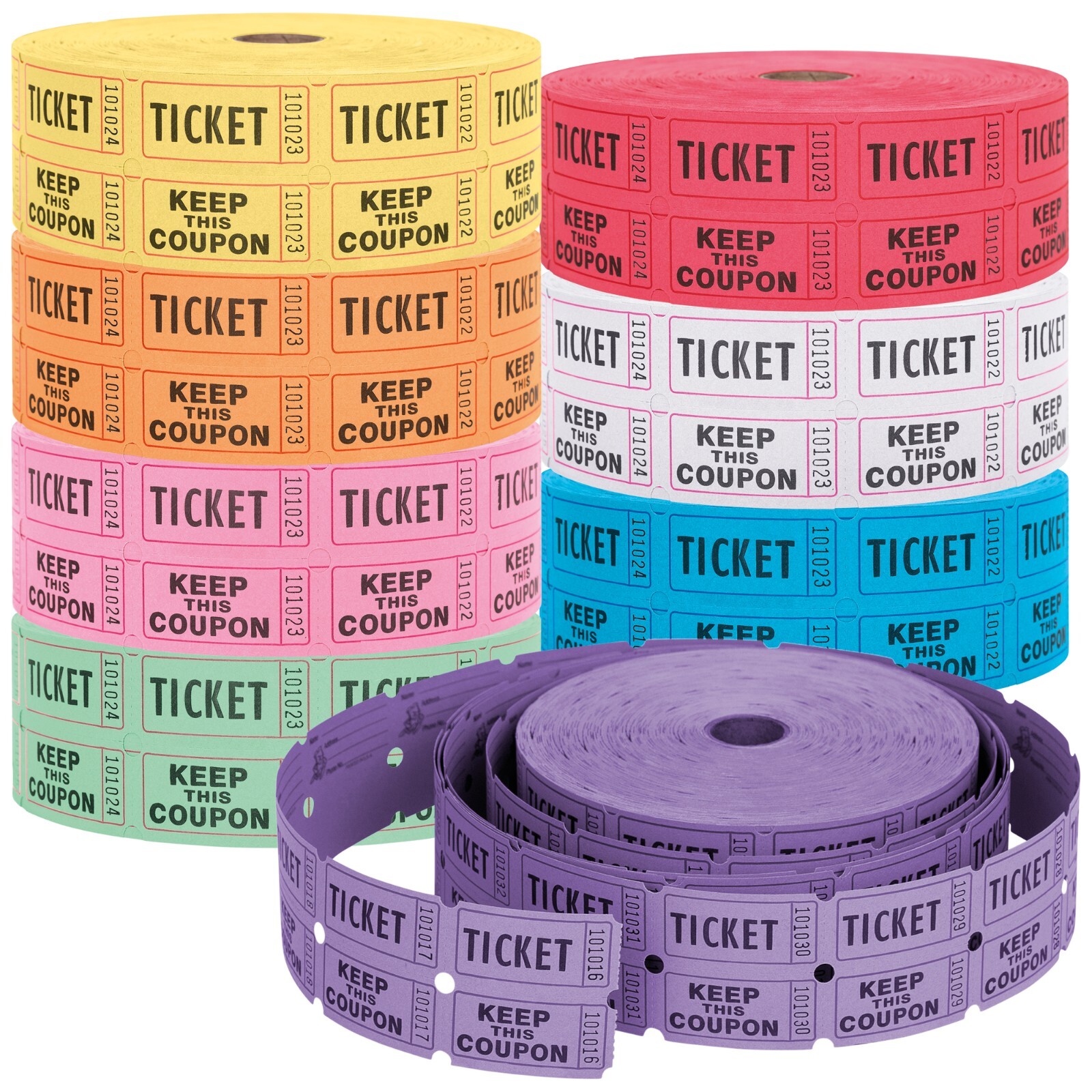 Raffle Tickets Double Roll – Events, Carnivals – 2000 Ticket Count Per Roll