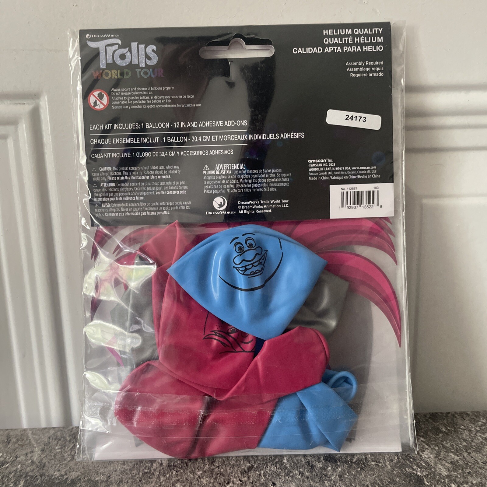 Trolls World Tour 12” Balloon Kit With Add On Adhesive | Pack of 6