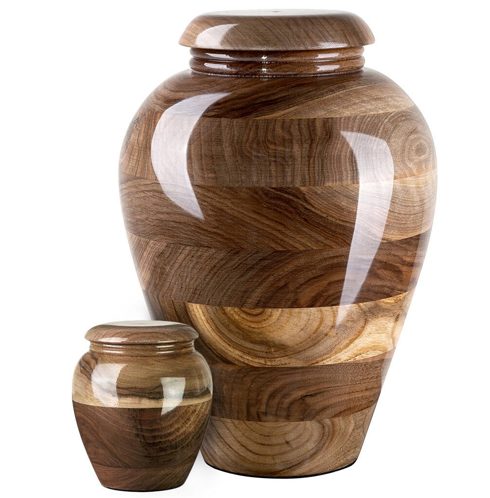Stunning and very special hand turned wooden Walnut Human Cremation urn for ashe