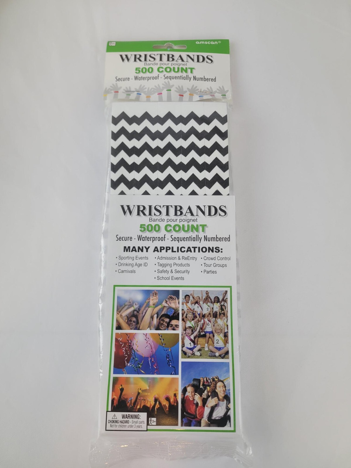AMSCAN Tyvek Event Wristbands 500 Count Secure Waterproof Sequentially Numbered