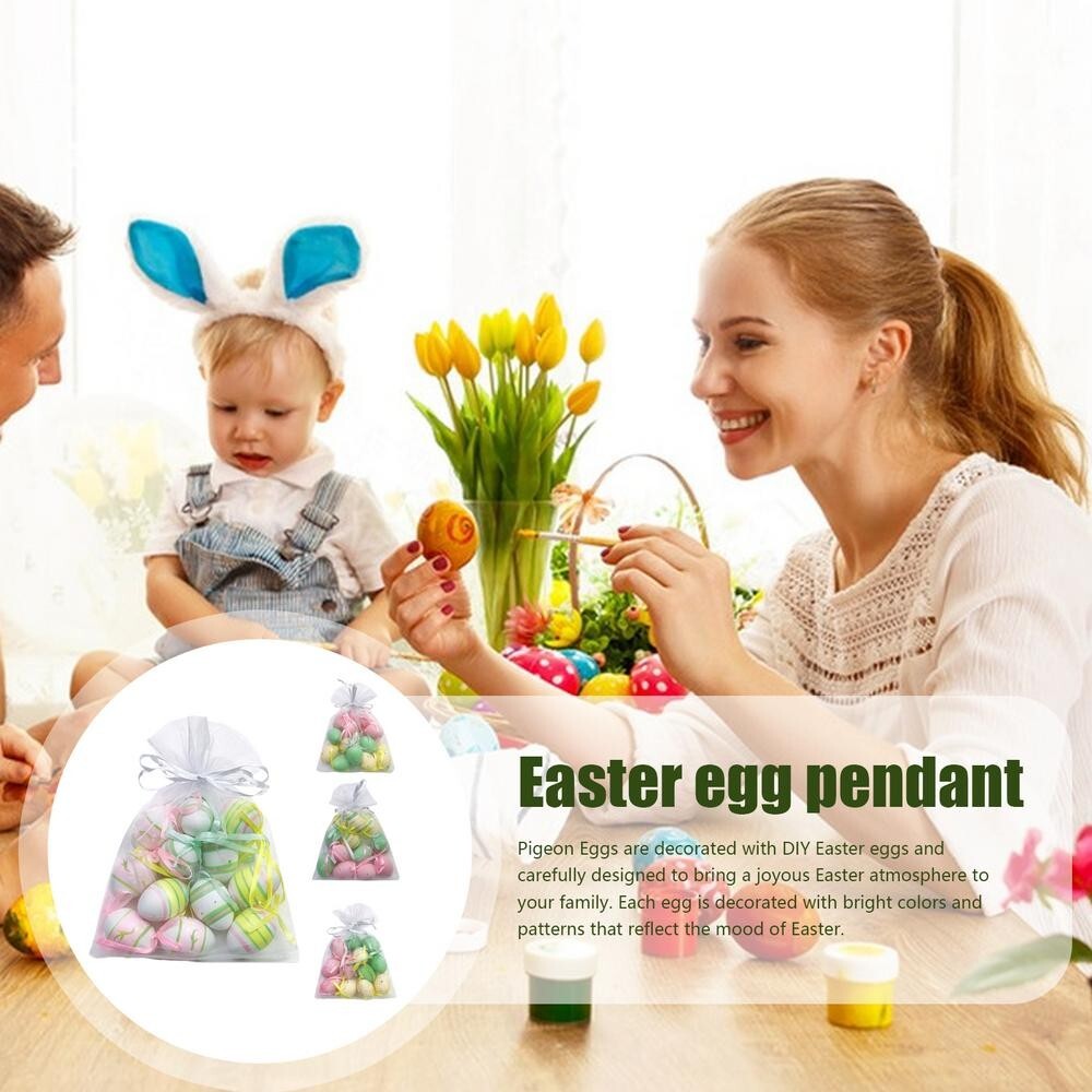12PCS COLORFUL PLASTIC EASTER EGGS – HANGING ORNAMENTS, TREE & BASKET DECOR, PAR