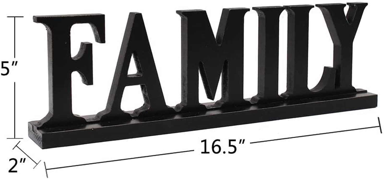 Morning View Wooden Family Sign Decor Black Free Standing Letters Cutout Wood…