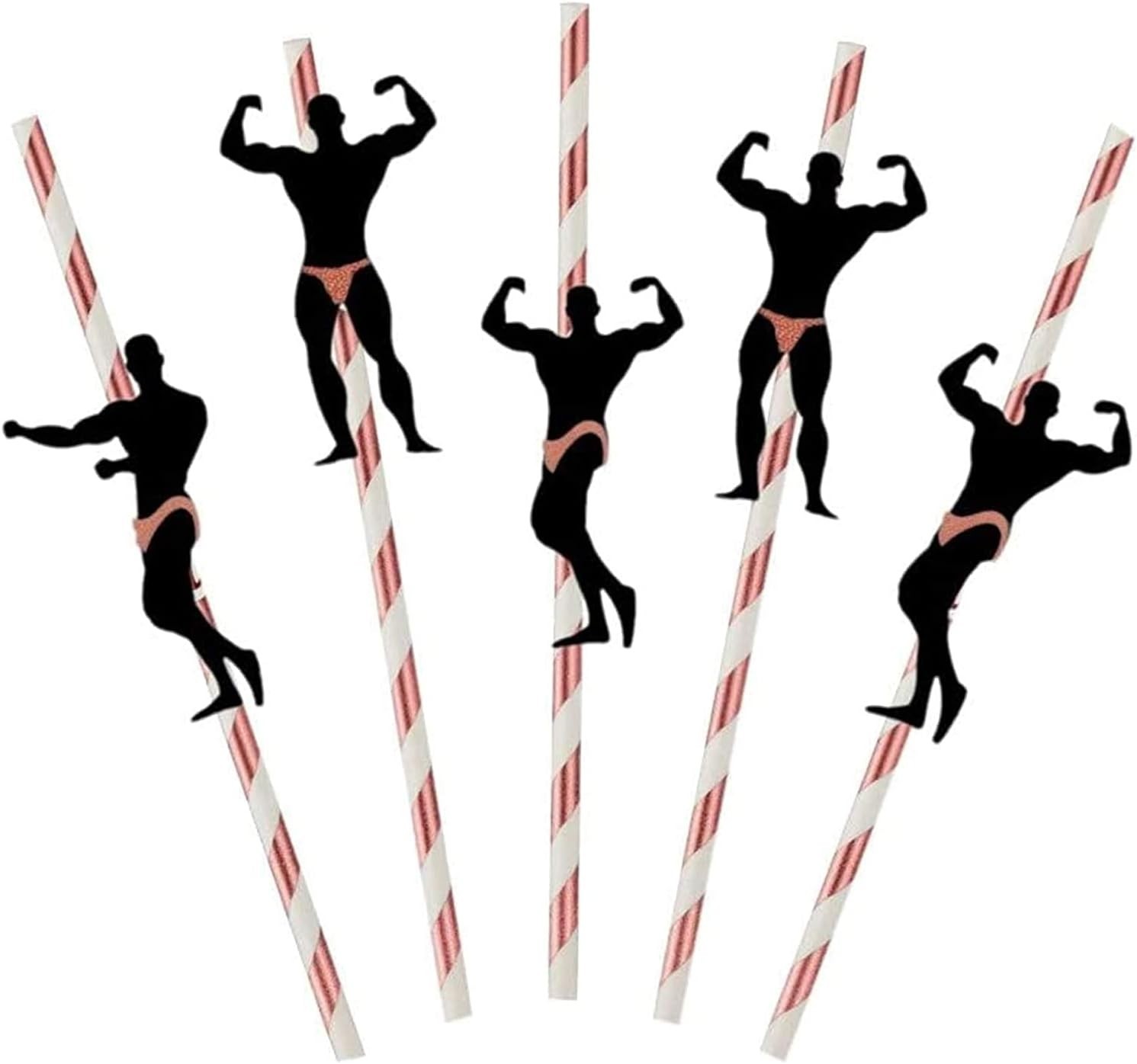 Thick Paper Straws for Bachelorette Parties – Naughty Dancing Men Design