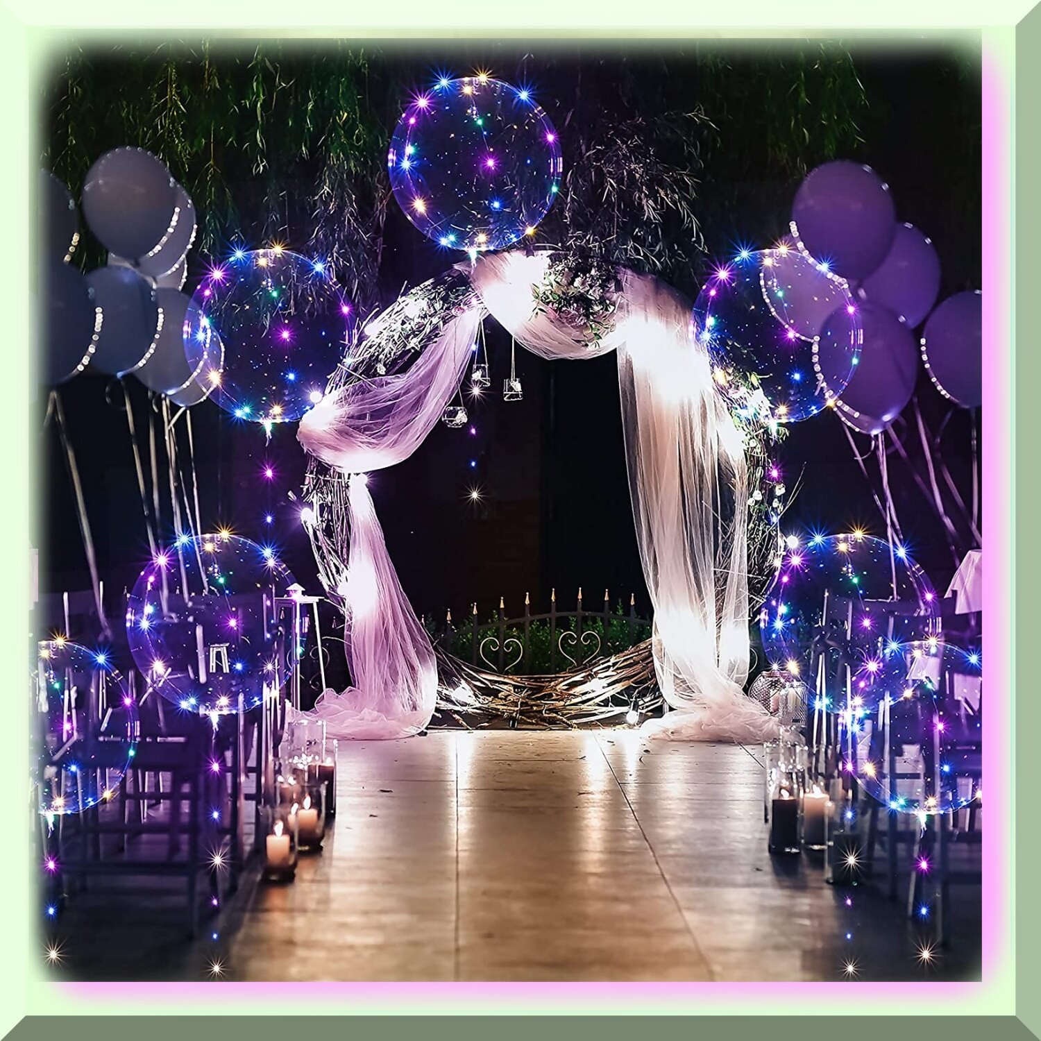 Glow Bubble Balloons 10 Pack 20 Inches