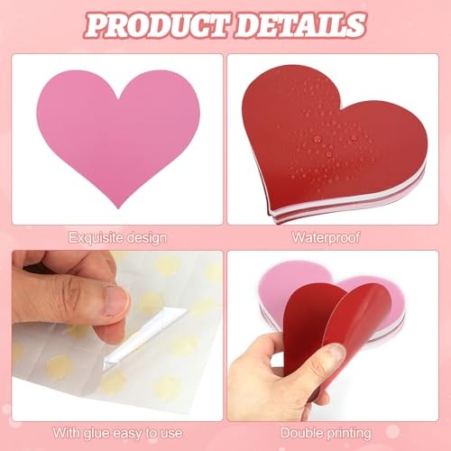54 Pcs Paper Heart Cutouts, Double Printed Valentine’s Day Cutouts 3.9 Small