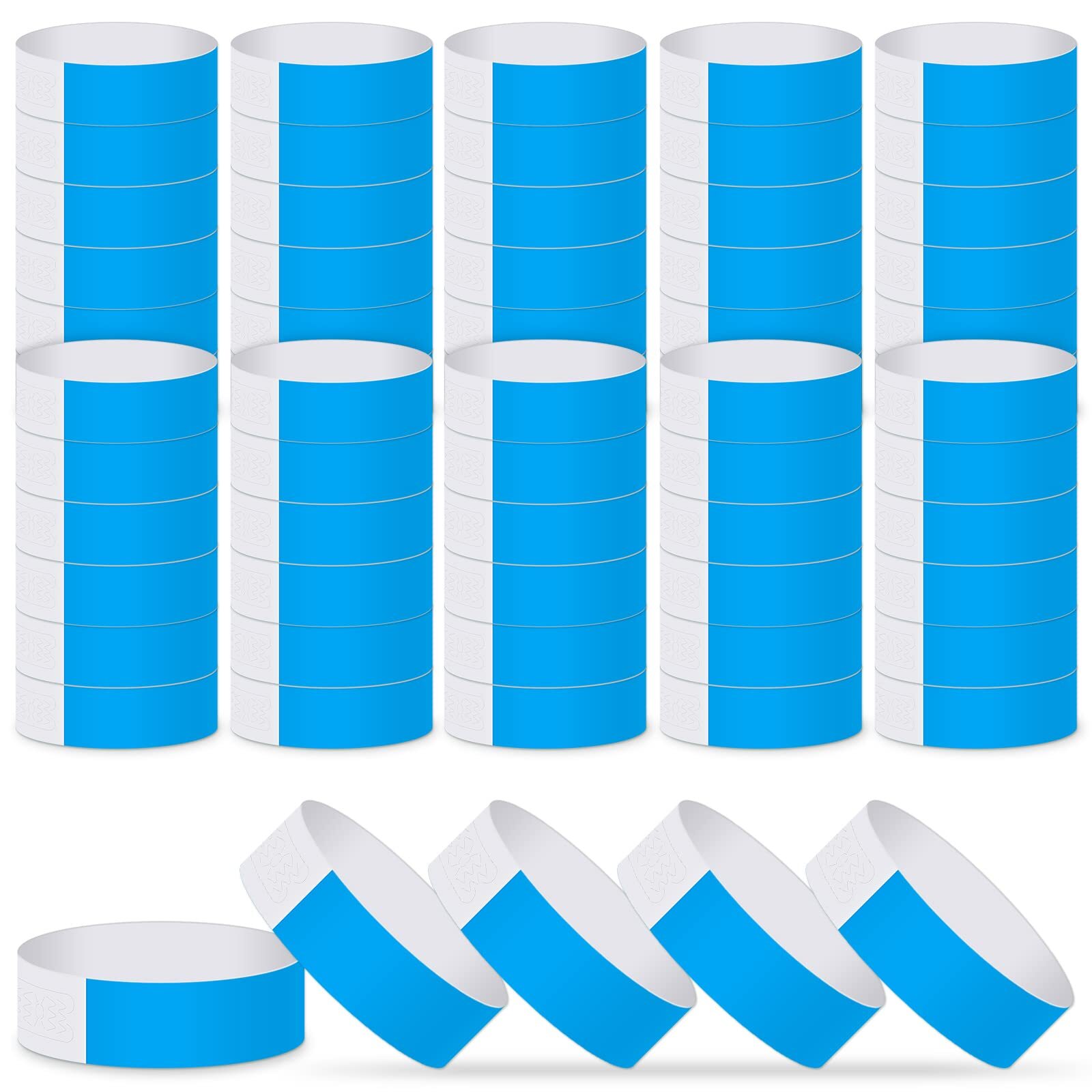 200 Pcs Blue Paper Event Wristbands for Pary Events Clubs Concert Festival