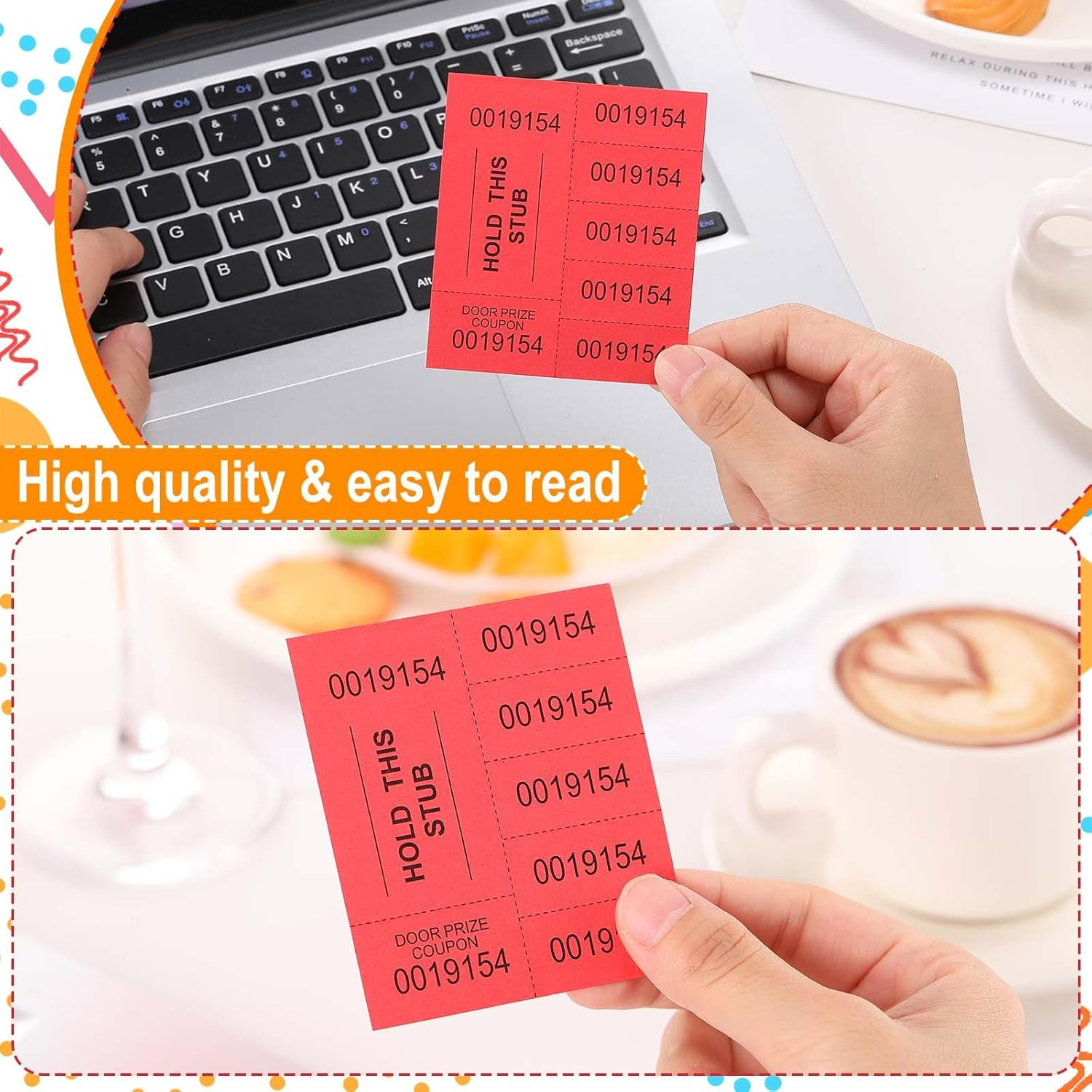 504 Sheets 5 Bid Raffle Ticket with Different Numbers Per Sheet Chinese Auction