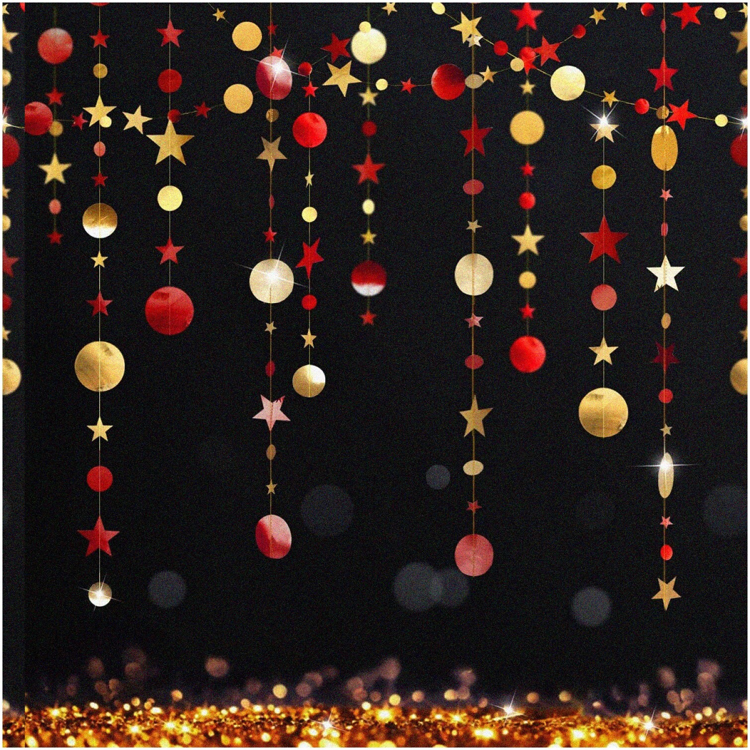 Golden Starry Night Celebration Garlands 52ft