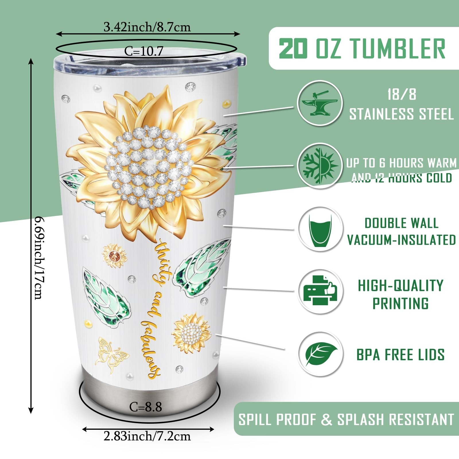 30th Birthday Gifts for Her Women Tumbler 20oz, Gifts for 30 Year Old Women/G…
