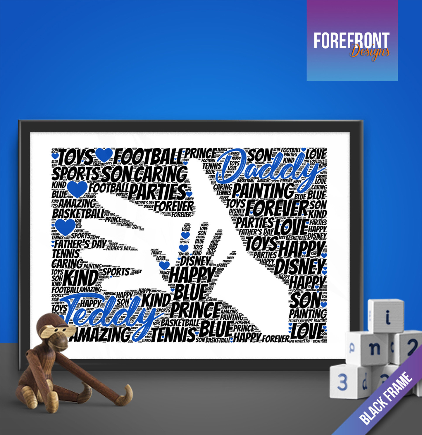 Personalised Father’s Day special print gift- perfect Daddy/Dad Keepsake present