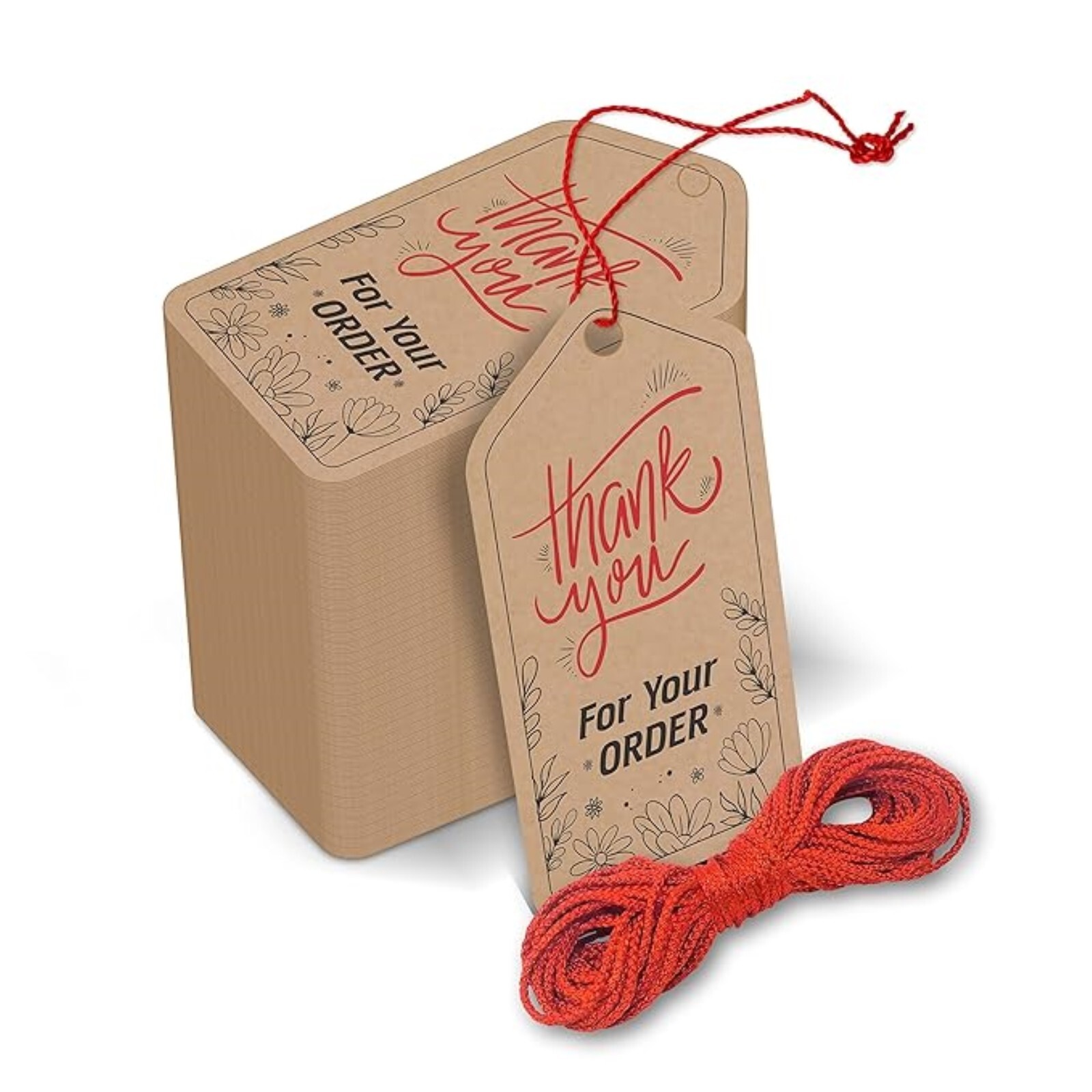 Personalized Kraft Tags with Thread | Thank You Tags For Customer Order