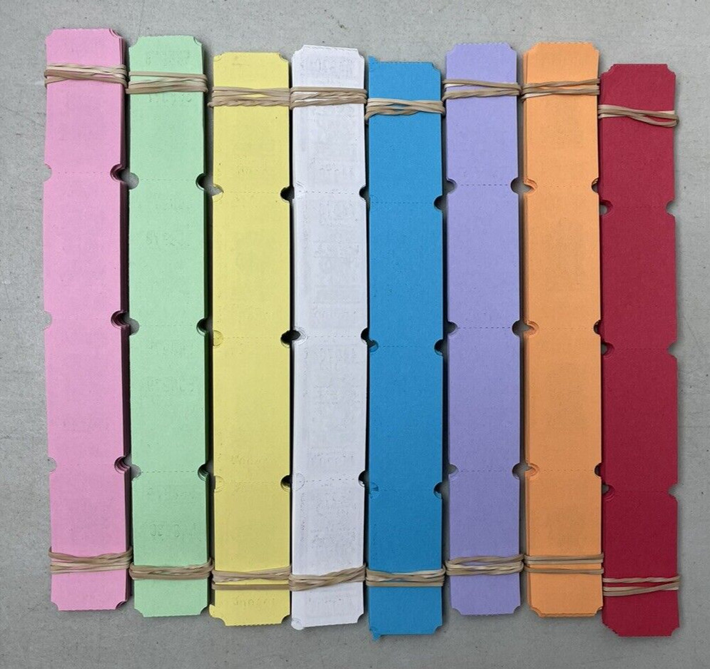 Single Single Beer Tickets Lot of 800 Raffle 100 of Each Color Carnival Festival