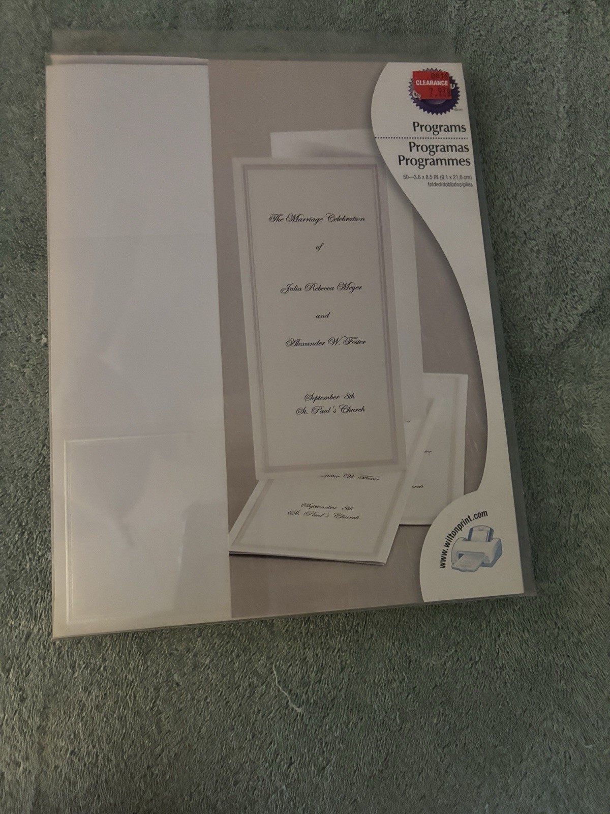 Wilton Trifold Programs Plain White 50 Pack. Lot of 4