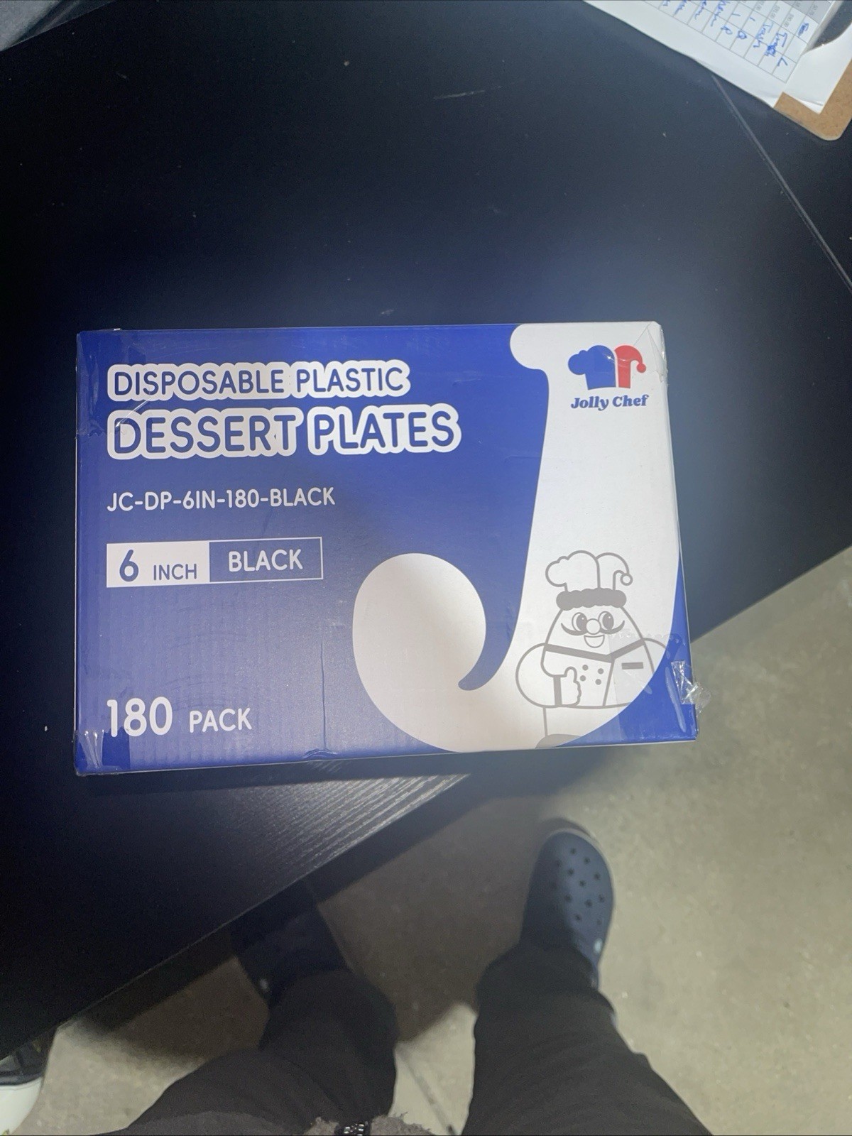 180 Count Plastic Dinner Plates, 6 Inch Black Plates for Holidays & Gatherings