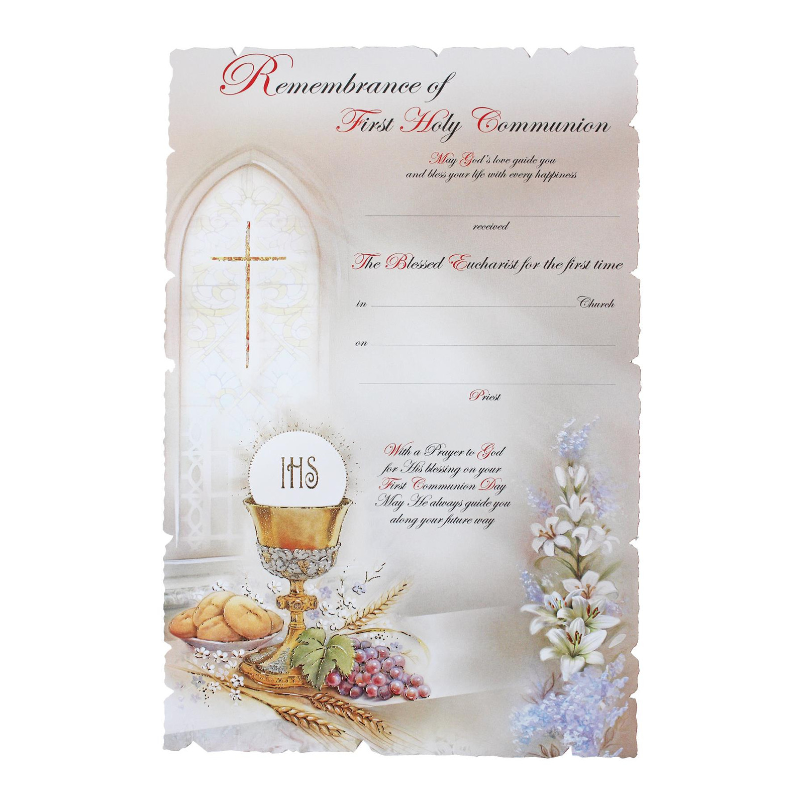 Remembrance of First 1st Holy Communion Certificate C58215