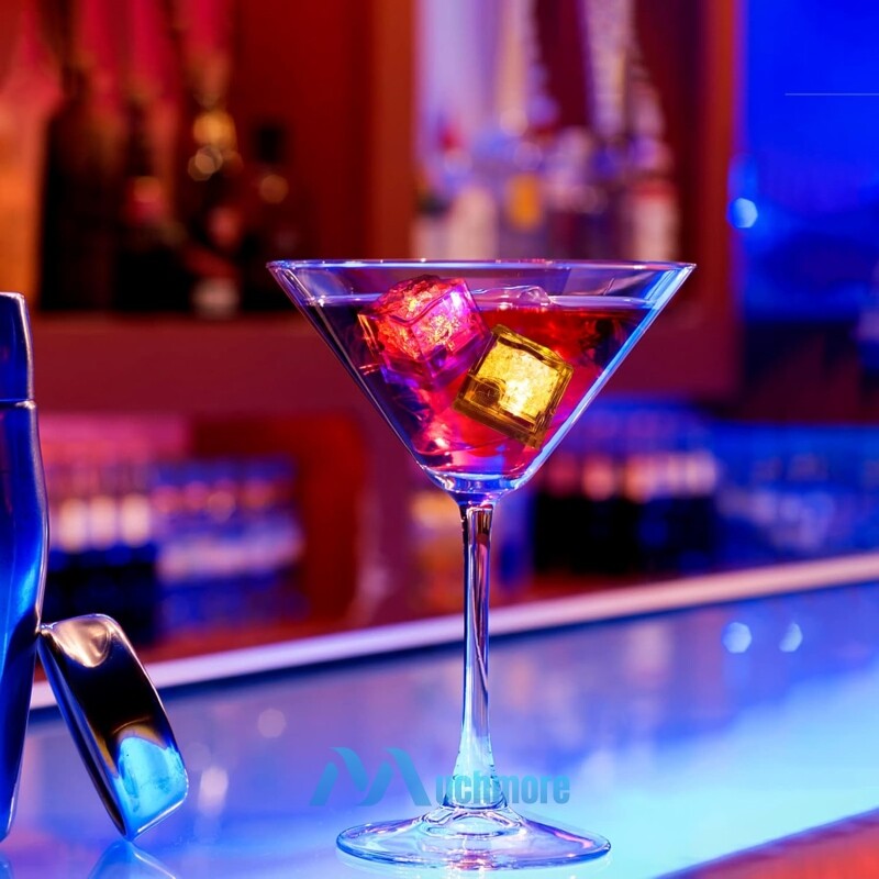 LOT Multicolor Glow Ice Cubes LED Light up for Cocktails Beverages Wedding Party