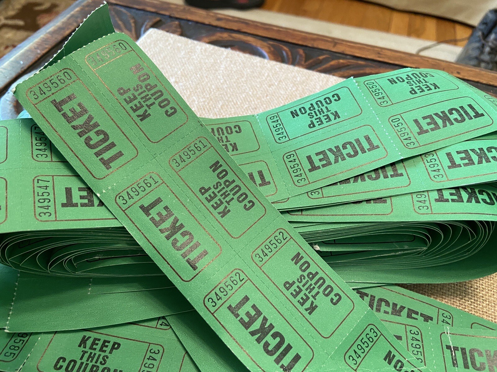 Unused Tickets Lot Of 188 Green Keep This Coupon 349569
