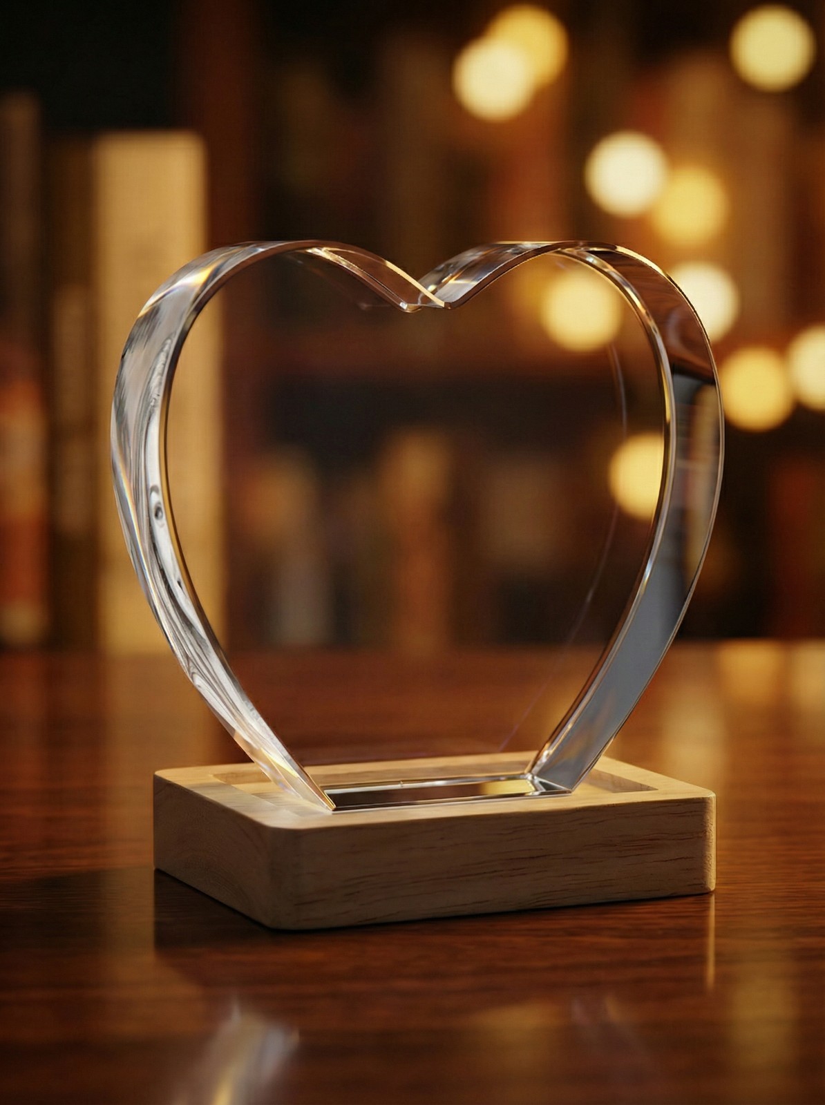 Personalised 3D Crystal Photo Laser Engrave etched picture Love Heart shape
