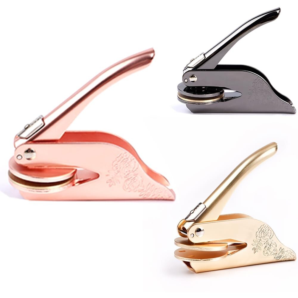 Custom Logo Embosser Stamp Steel Embosser Stamp Perfect for Weddings Libraries