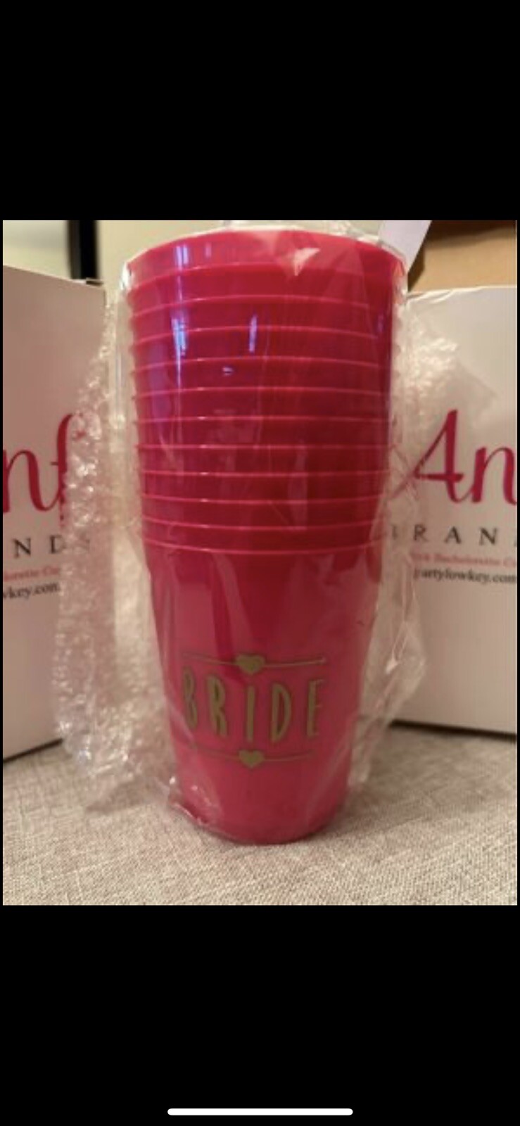 NIB ANF Brands Bride Pink Bachelorette Party Cups (2) 12 Pack Boxes