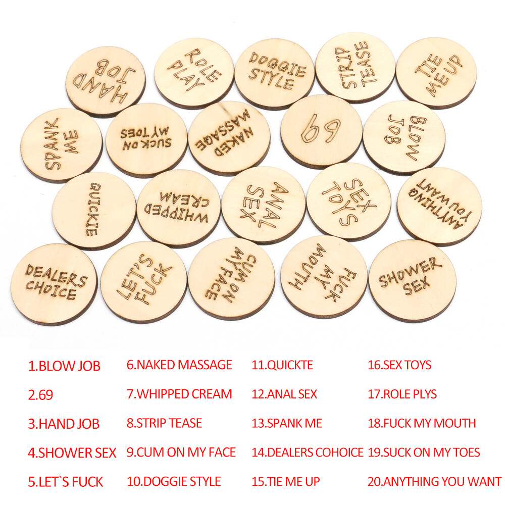 20Pcs Funny Tokens Funny Wooden Valentines Ornaments Funny Romantic Sex Gift Set