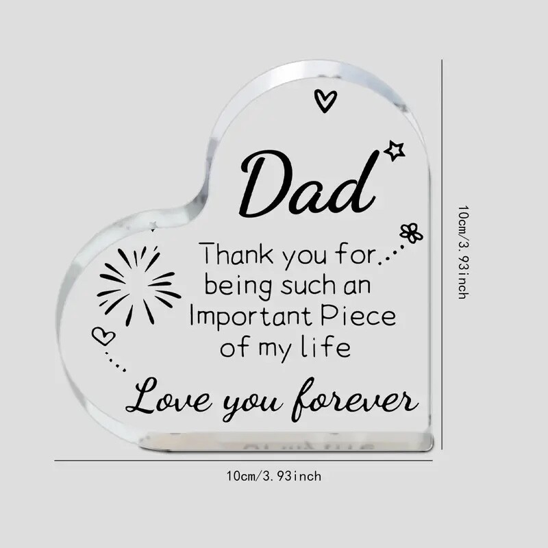 Acrylic Heart Plaque, Dad gift 