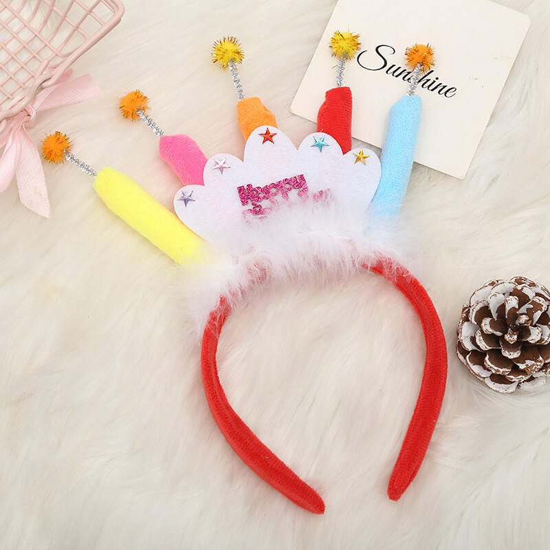 2Pack Kids Birthday Party Girls Cake Hairband Ear Hair Band Party Accessories