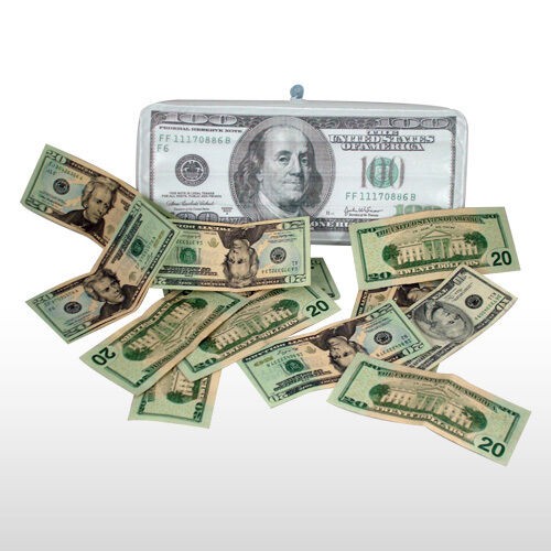 2 Jumbo Inflatable $100 Hundred Dollar Money Bills ~ Party Gag Joke Toy Favors
