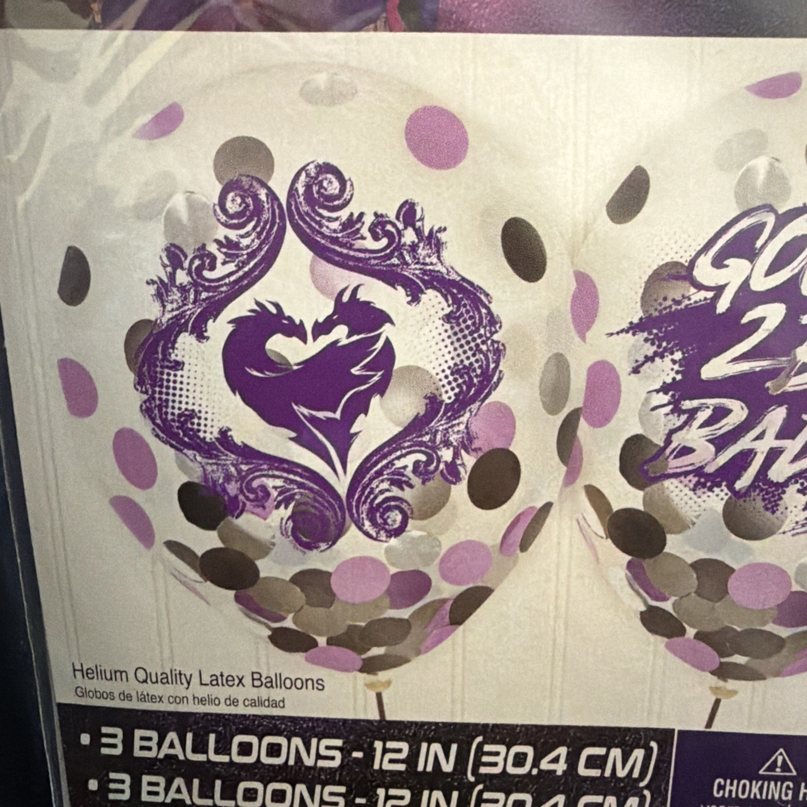 Descendants 6 Latex Confetti Party Celebration Balloons Clear – 12″ Pack of 12