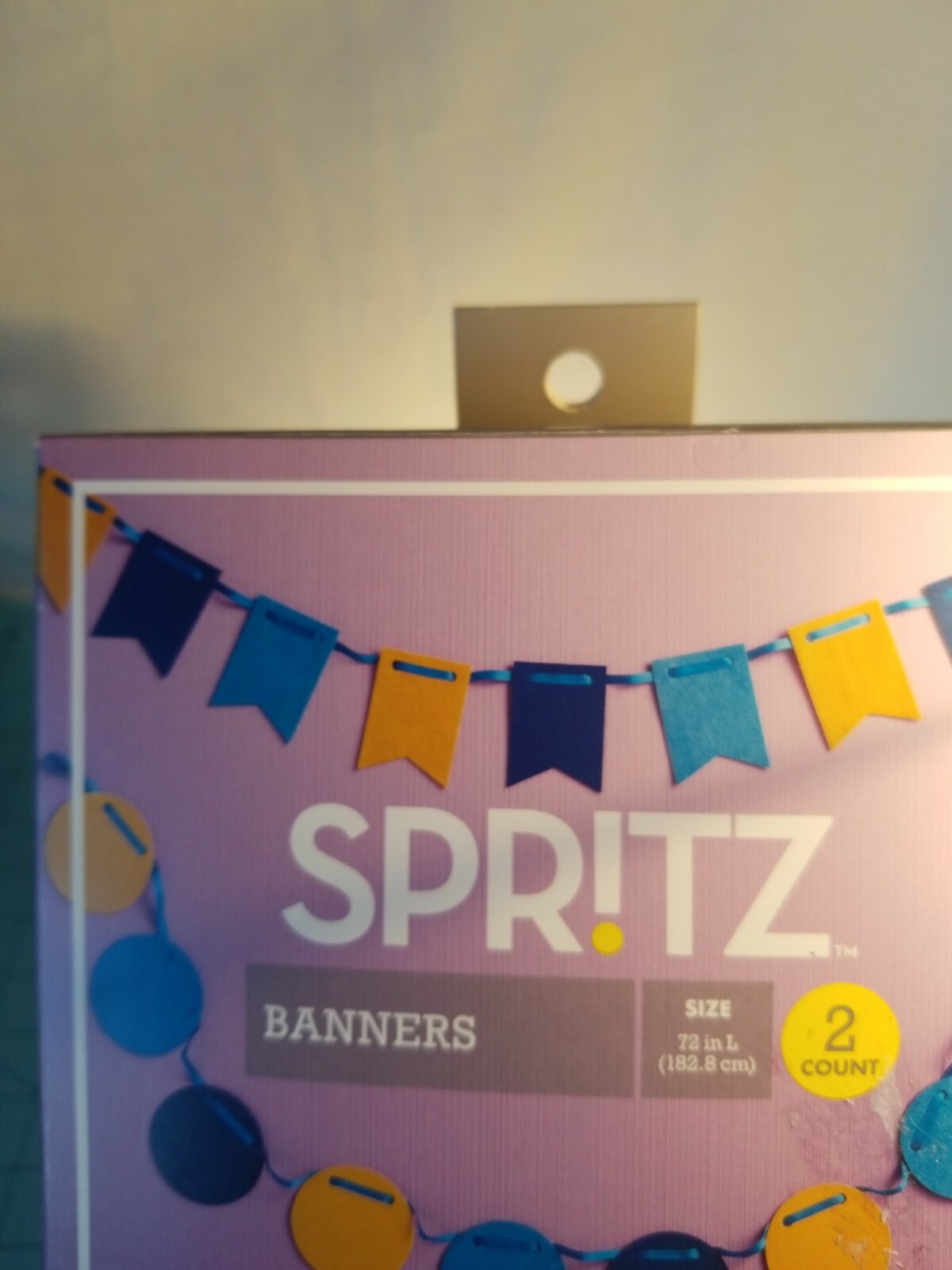Spritz Brand: Box Set Of 2 Felt Party Banners, Dark & Light Blue and Yellow, NEW