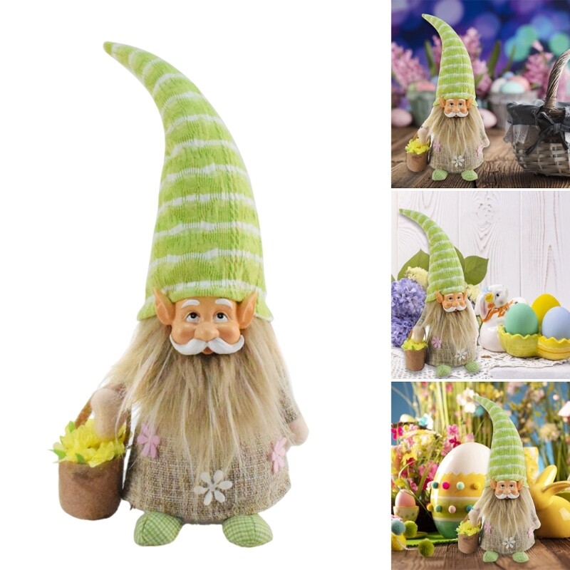 Handmade Dwarf Doll Figurine Easters Gnomes Ornament for Outdoor and Indoor Use