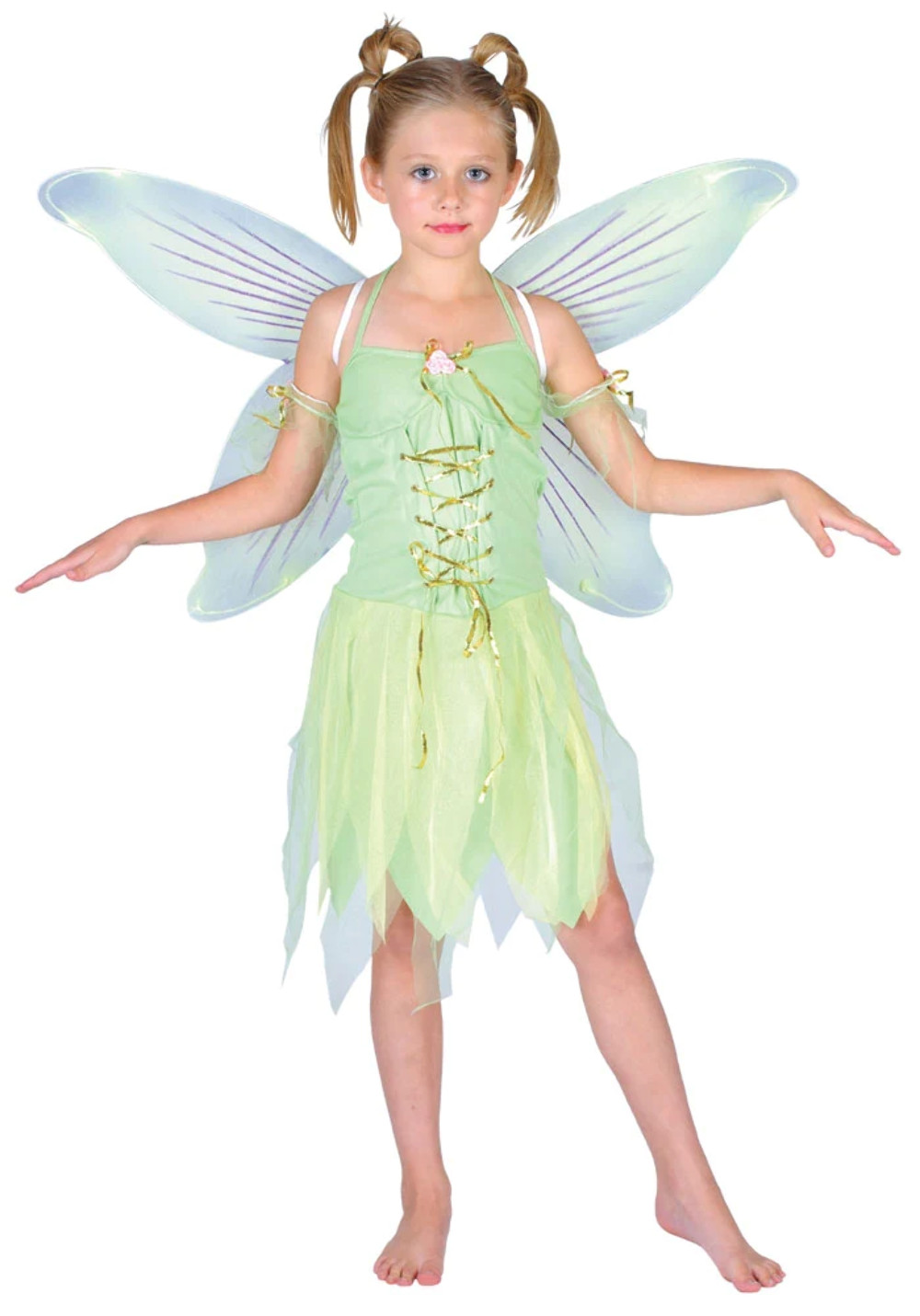 Girls Neverland Fairy Pixie Tinkerbell Book Week Kids Fancy Dress 3-10 Years