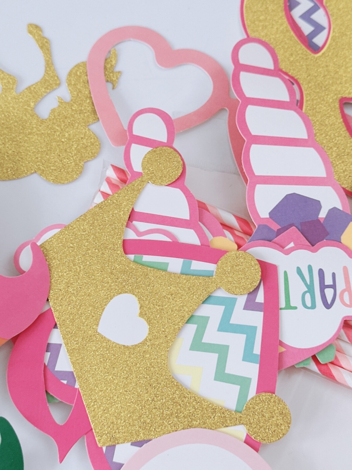 Girl Teen Unicorn Rainbow Pony Birthday Party Selfie Photo Booth Prop Game Signs