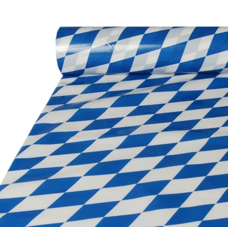 GERMAN OKTOBERFEST! BAVARIAN BLUE DIAMOND PLASTIC TABLE COVER ROLL 150′ X 40″