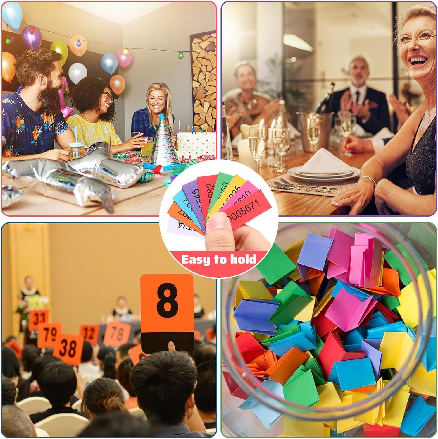 1000 Sheets 25 Bid Raffle Ticket Numbers – Chinese Auction Ticket Sheets for Eve