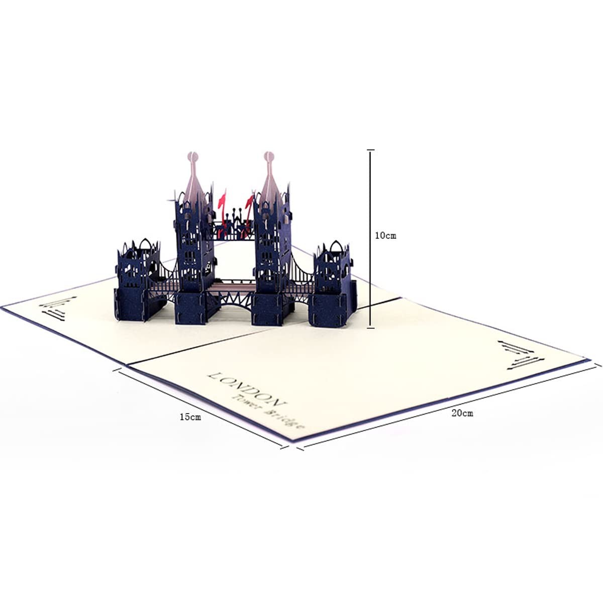 ENJOYPRO London Tower Bridge Pop Up Card, Birthday Pack of 1, 3D