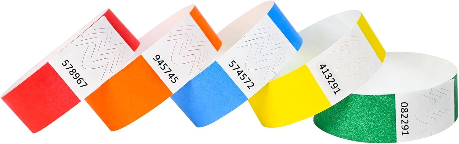 500 Pcs Wristbands Waterproof Tearproof Wrist Straps Admission Bracelets Tickets