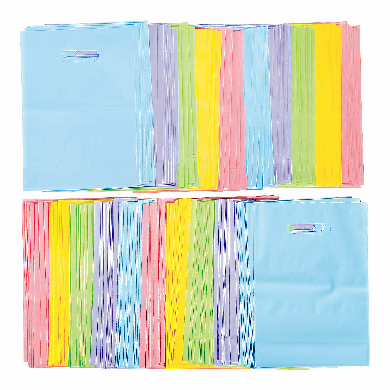 Bulk Pastel Plastic Goody Bags, Easter, Plastic Bags, Party Supplies, 200 Pieces