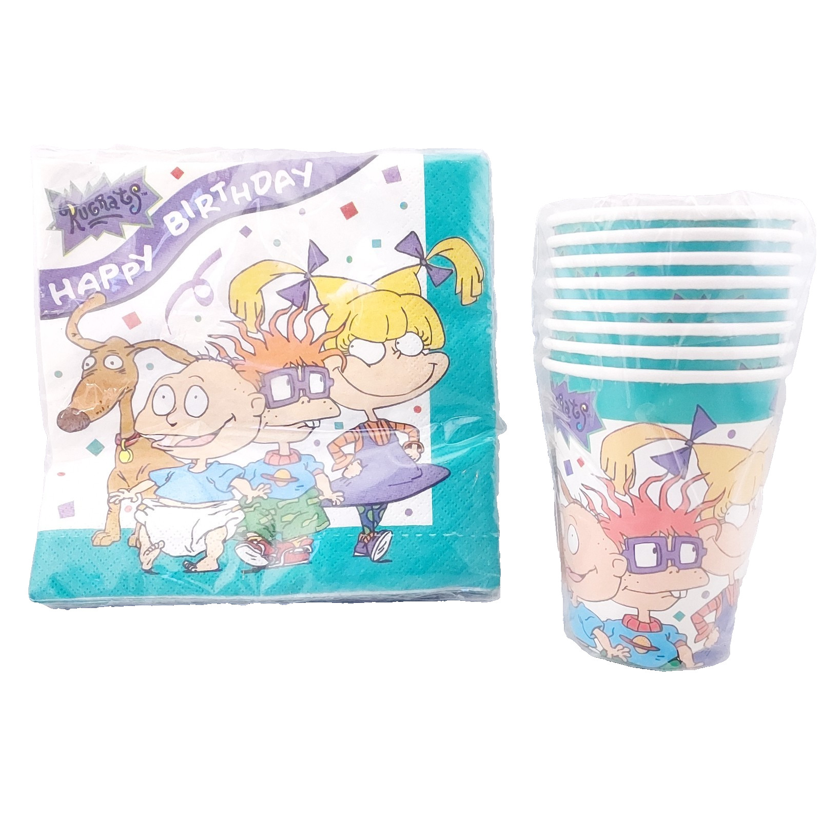 Vintage 90’s RUGRATS Nickelodeon Birthday Party 16 Napkins 8 Cups Supplies AGC