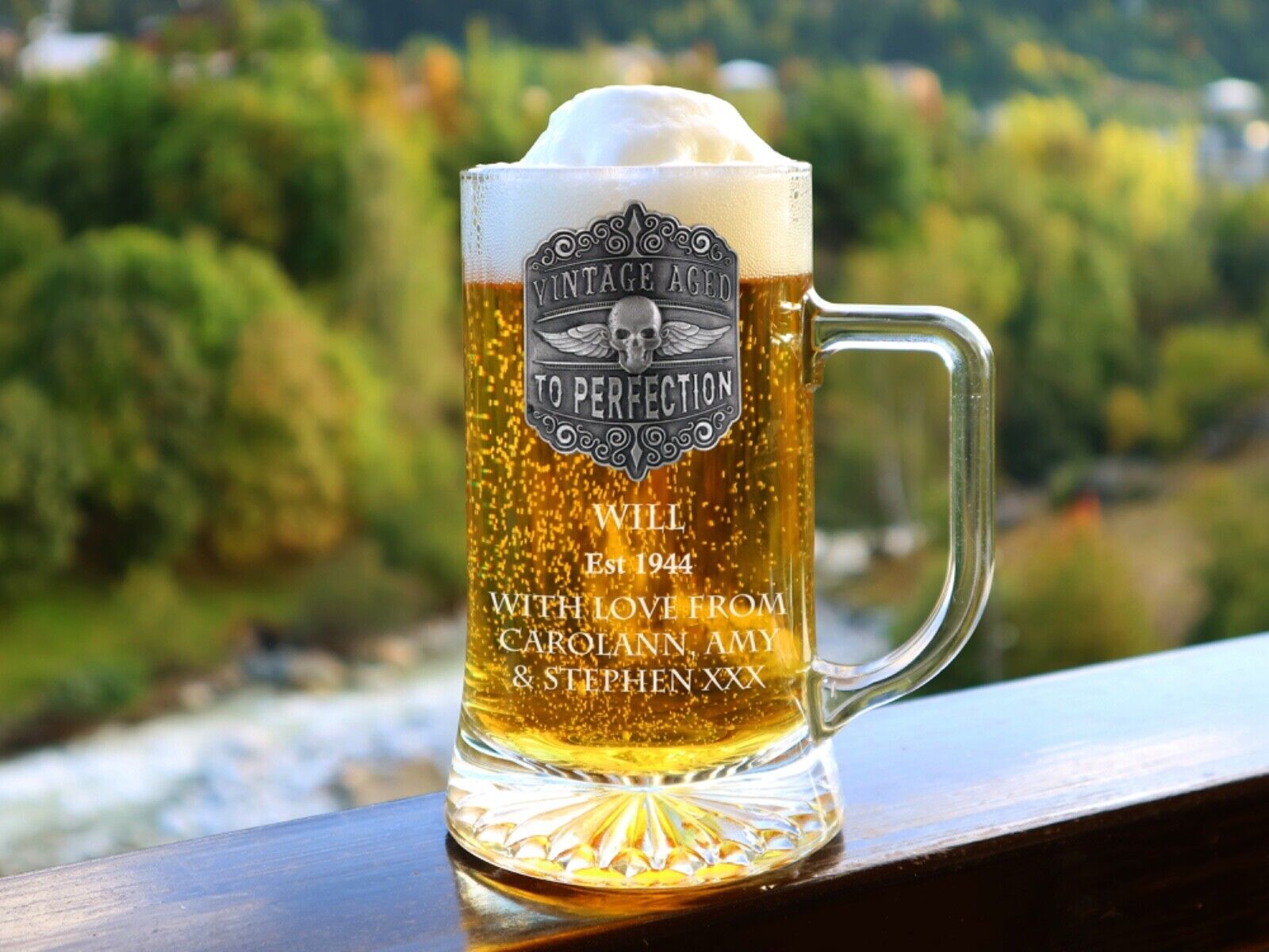 80th Birthday Men’s Personalised Pint Glass Tankard For Dad Grandad Eightieth 80