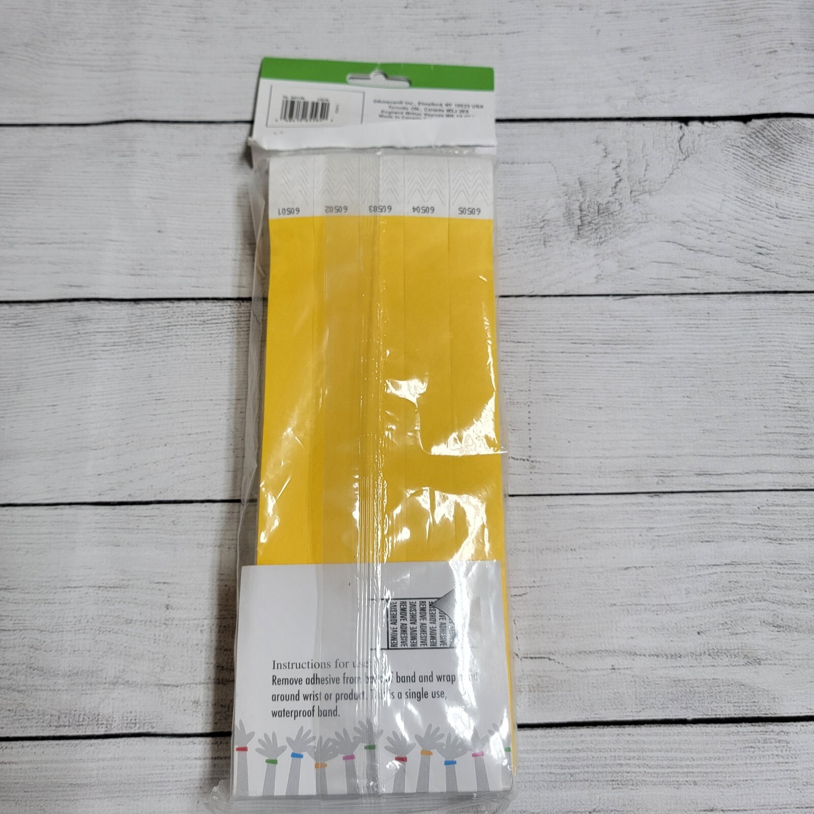 Amscan Event Wristbands 500 Count Tyvek Yellow Identification Bracelets Numbered