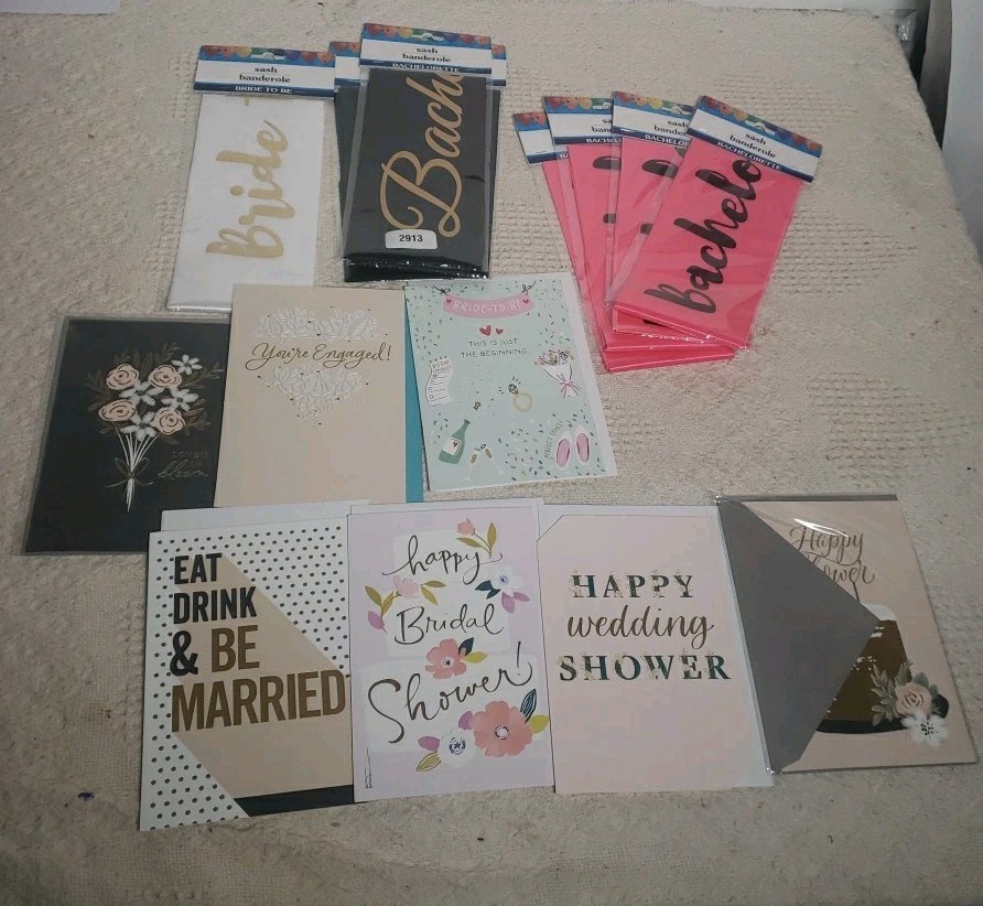 Bride And Bachelorette Party Favours Lot Banner Saches Seven Greeting Cards