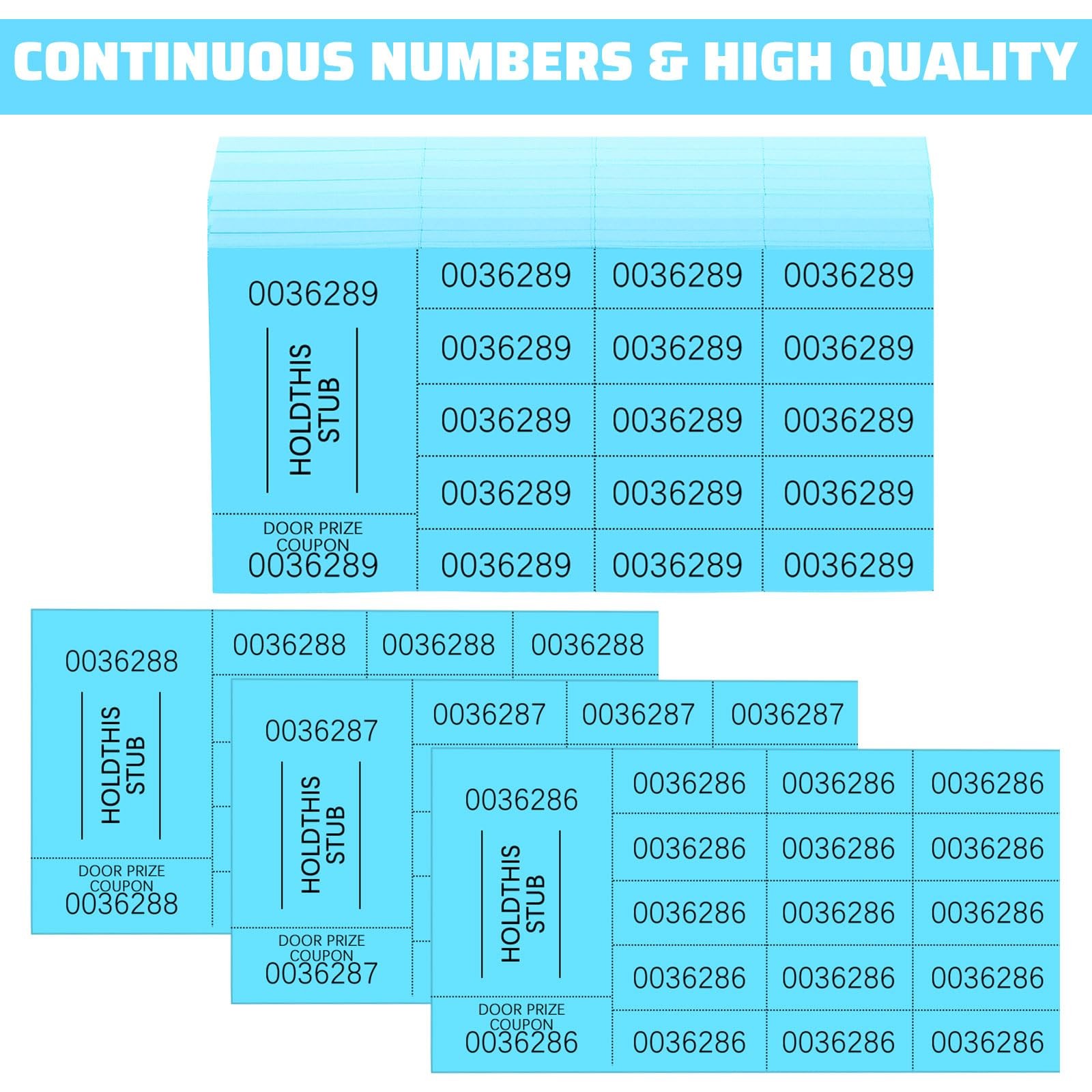 Lake Blue 15 Bid Raffle Ticket Sheet Different Numbers Auction 504 Sheets