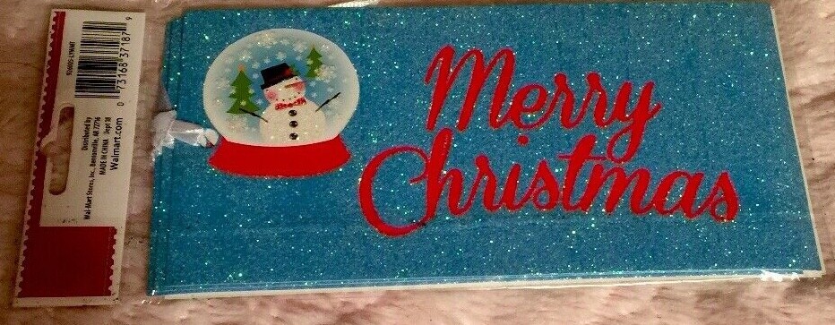 6 LARGE HOLIDAY CHRISTMAS WINTER THEMED GLITTERED GIFT TAGS BY HOLIDAY TIME