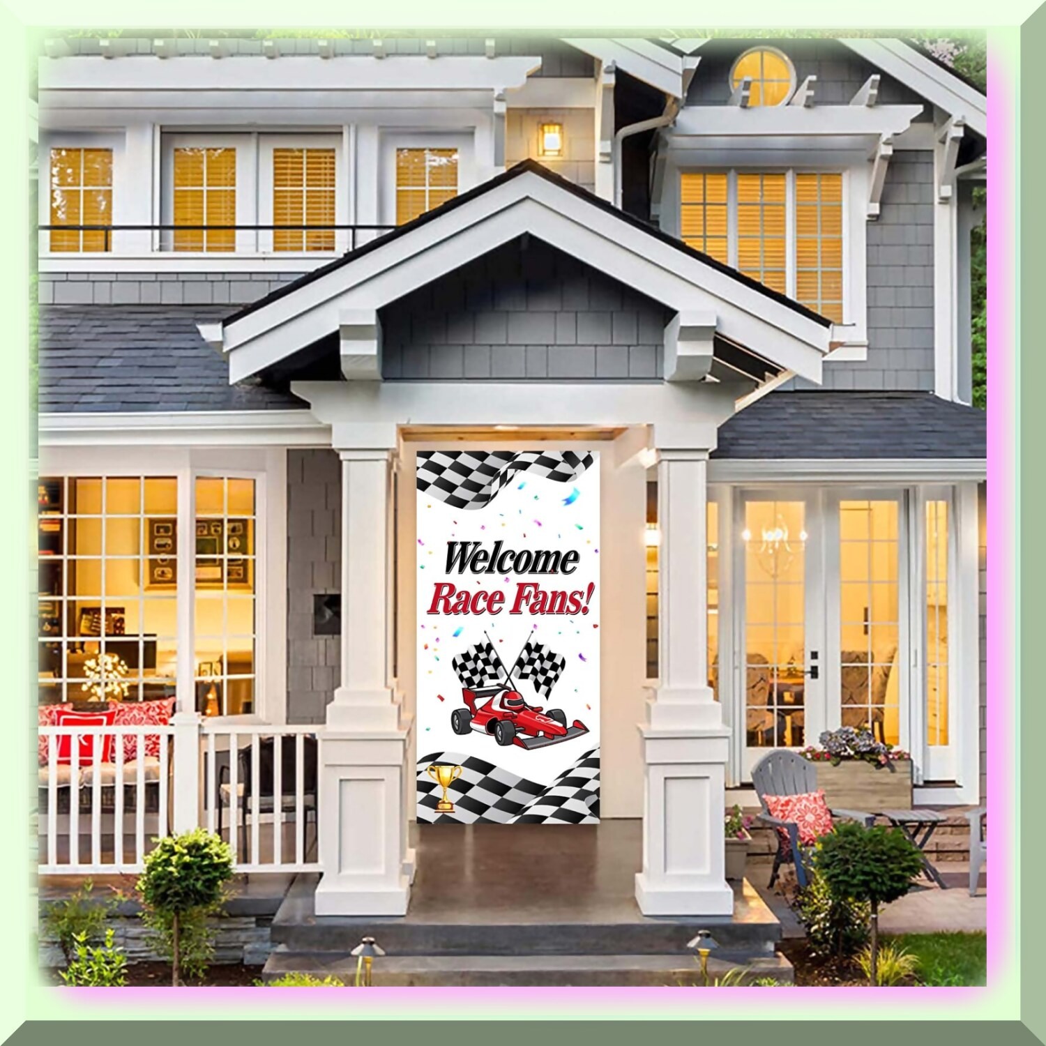 Race Day Photo Booth Props and Backdrop Set