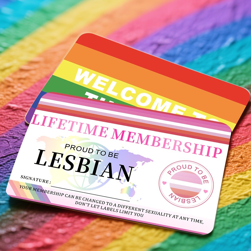 1/3pcs Lesbian Pride Lifetime Membership Card Vibrant PVC Party ID with Respect♤