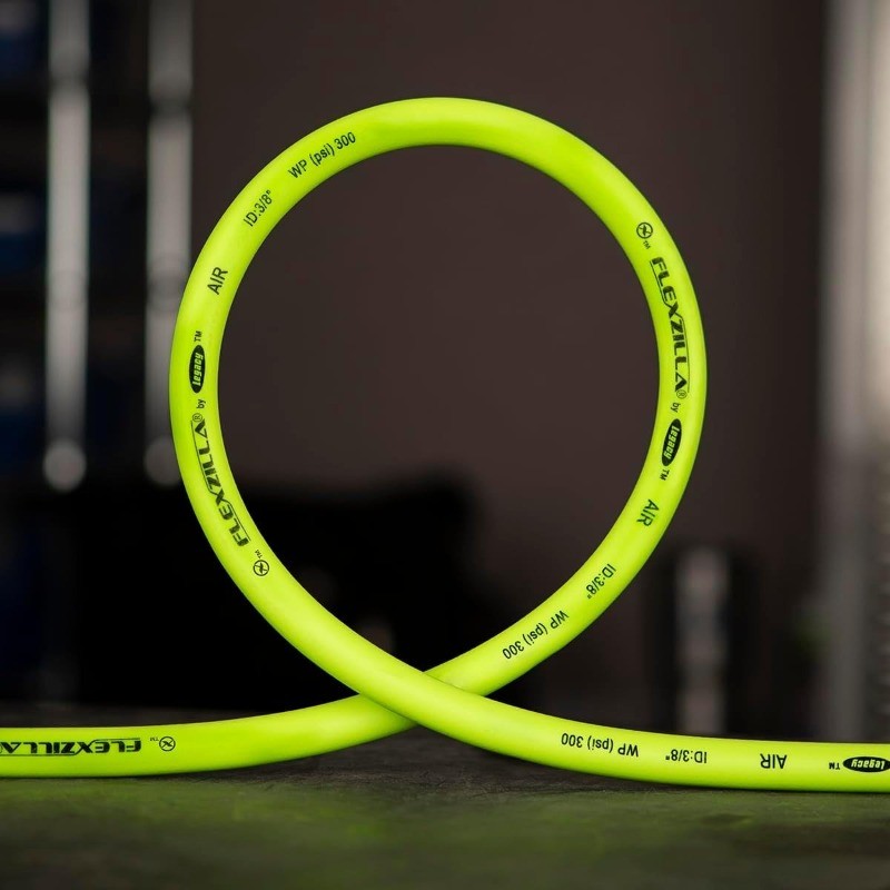 Air Hose, 3/8 in. x 100 ft., 1/4 in. MNPT Fittings, Heavy Duty,