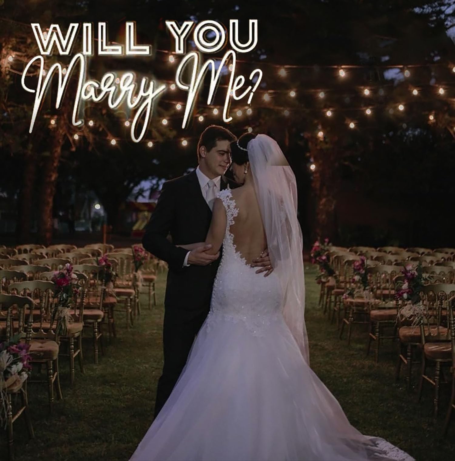 WILL YOU Marry Me? Neon Sign Custom Large Wedding Engagement Party Backdrop L…