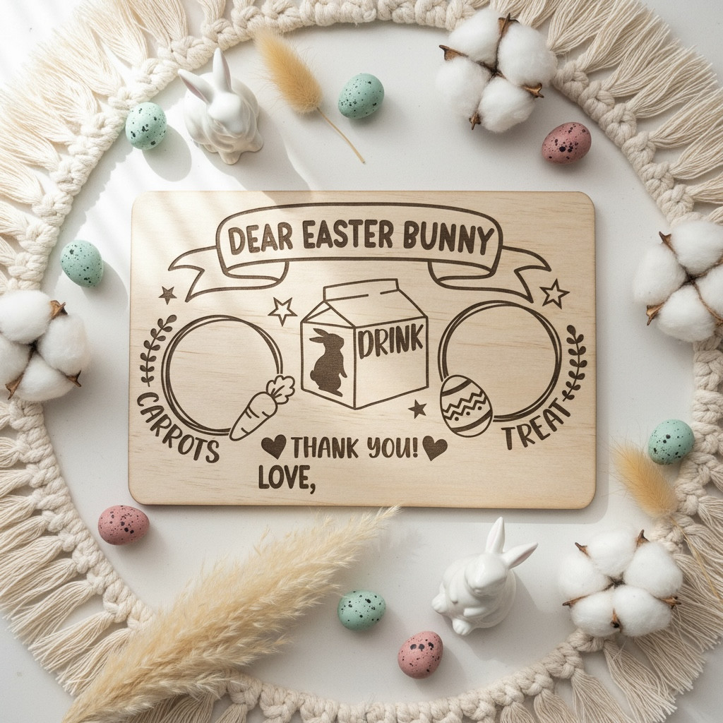 Children’s Easter Bunny Board – MDF – UV Printed #1 – 290mm x 195mm | Easter | E